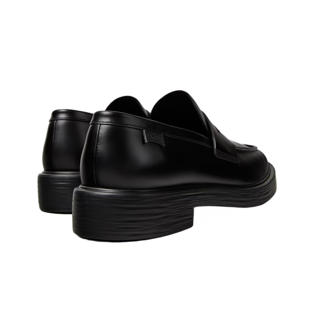 CAMPER K101045 DEAN BLACK LEATHER MOCCASINS MEN