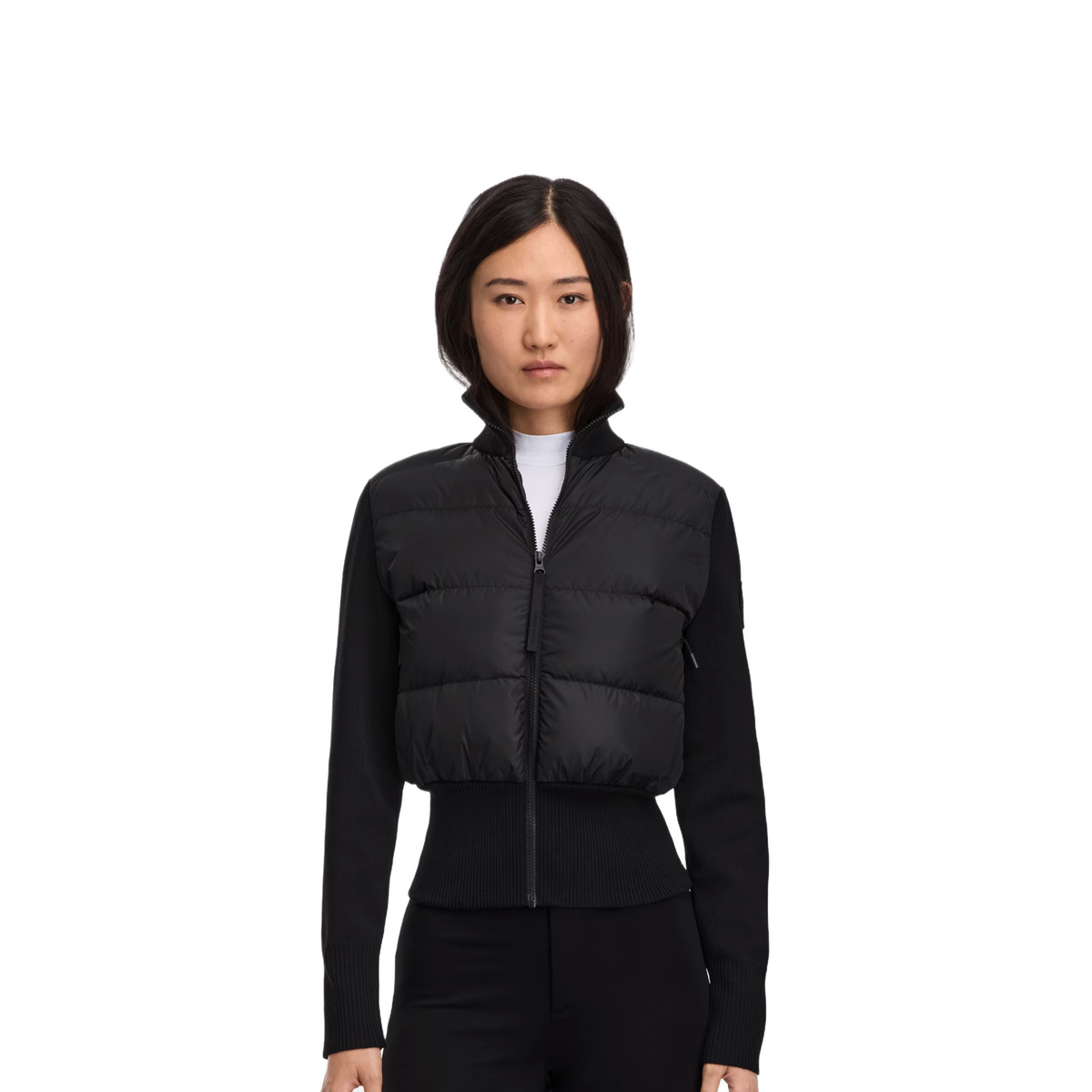 CANADA GOOSE HYBRIDGE WIDE QUILT KNIT JACKET TONAL LABEL WOMEN